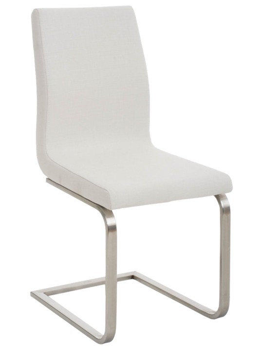 Sada 2 jedálenských stoličiek látka Belfort, biela