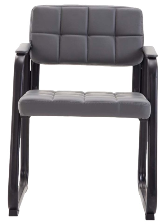 Súprava 2 návštevníckych stoličiek Canada B z umelej kože, sivá