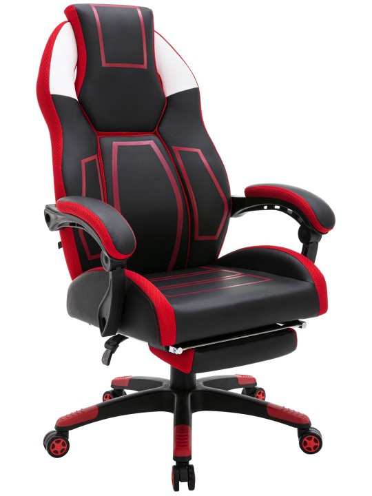 Kancelárske kreslo Clovis z umelej kože, čierna/červená