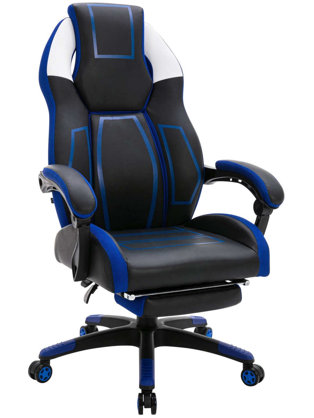 Kancelárske kreslo Clovis z umelej kože, čierna/modrá