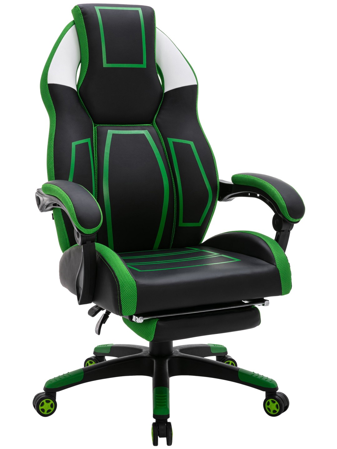 Kancelárske kreslo Clovis z umelej kože, čierna/zelená