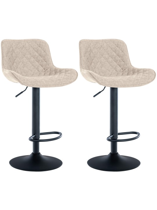 Sada 2 barových stoličiek Minosa látka, šedohnedá