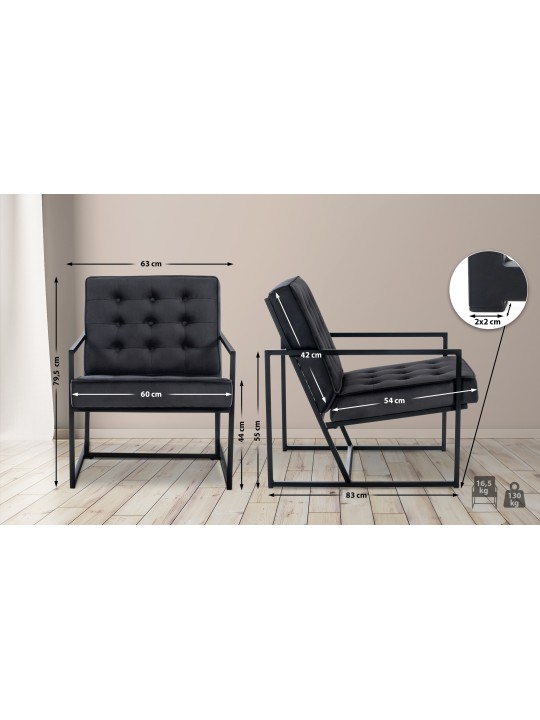 Lehátko Avon velvet, sivá