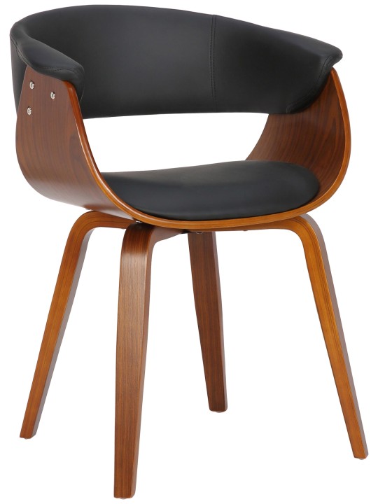 Stolička Bruce imitácia kože orech, čierna