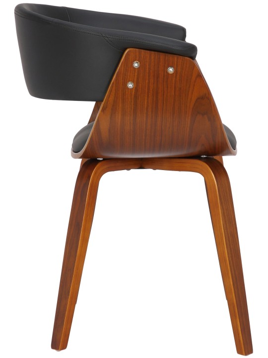 Stolička Bruce imitácia kože orech, čierna