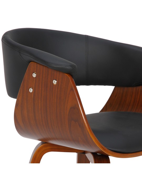 Stolička Bruce imitácia kože orech, čierna