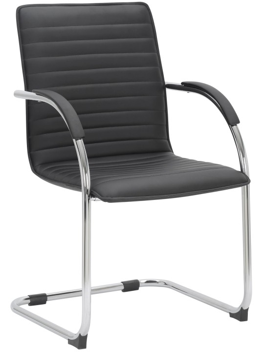 Sada 2 návštevníckych stoličiek Tira z umelej kože, čierna