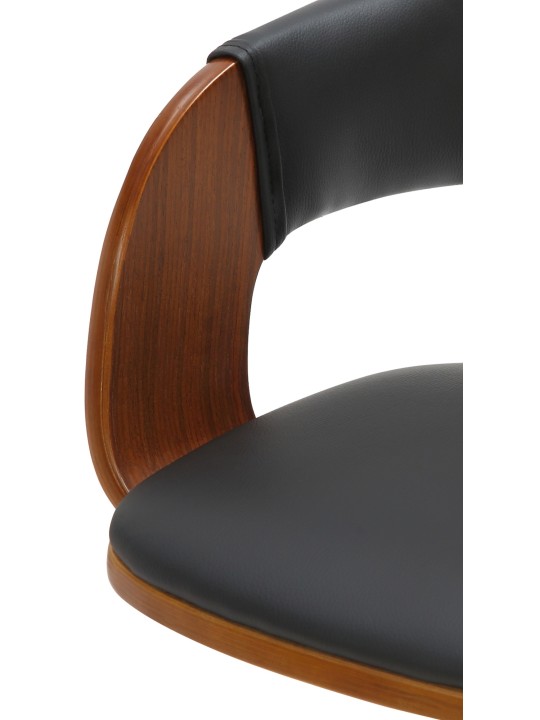 Barová stolička Nilse imitácia kože, orech/čierna