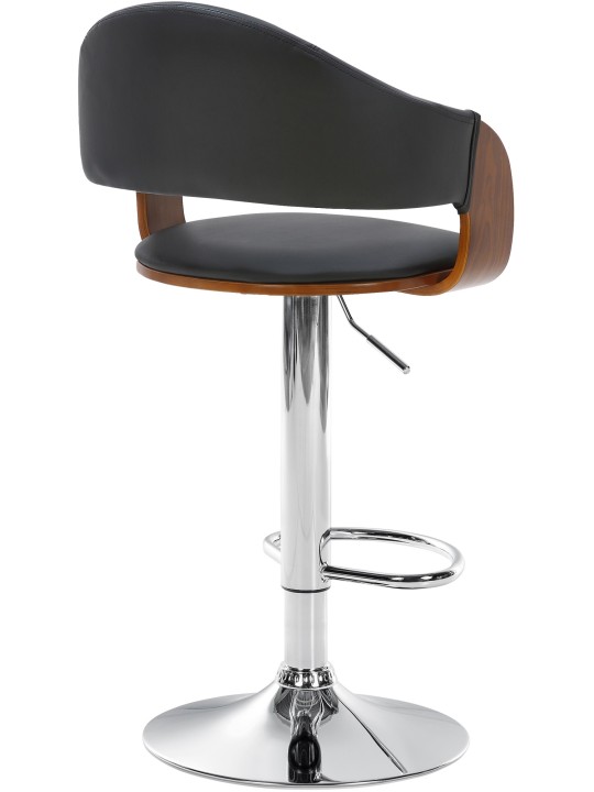Barová stolička Nilse umelá koža chróm, orech/čierna