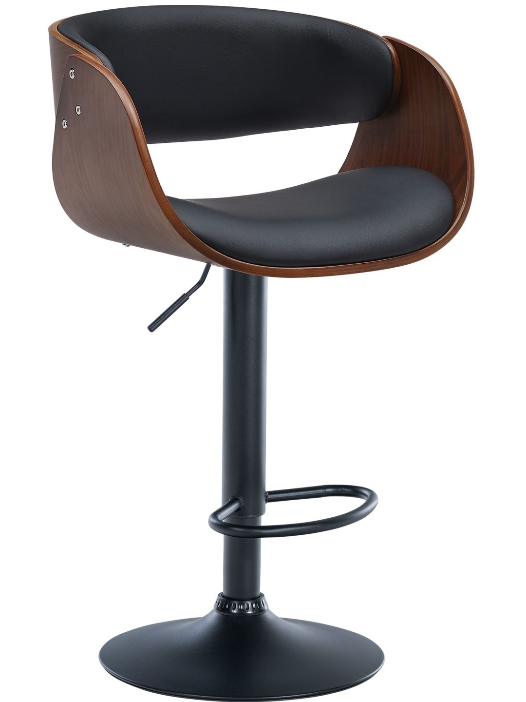 Barová stolička z umelej kože Portmore, orech/čierna