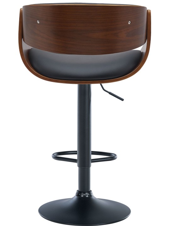 Barová stolička z umelej kože Portmore, orech/čierna