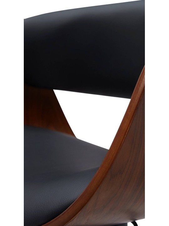 Barová stolička z umelej kože Portmore, orech/čierna