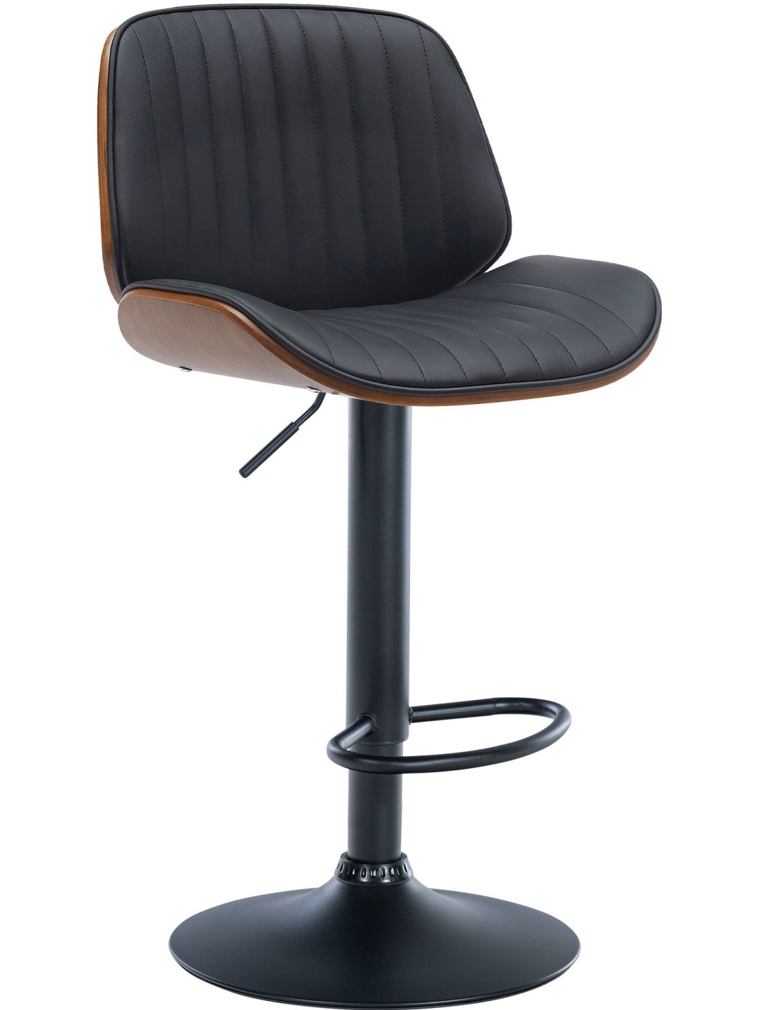 Barová stolička Nova z umelej kože, orech/čierna