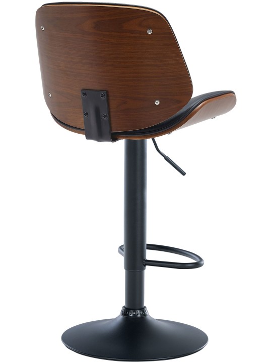 Barová stolička Nova z umelej kože, orech/čierna