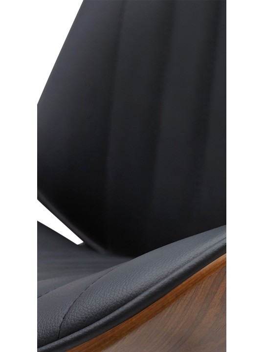 Barová stolička Nova z umelej kože, orech/čierna