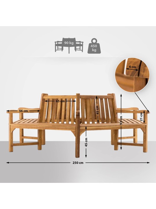 Lavica na strom Sonja s podrúčkami 250 cm, teak Lavica na strom Sonja s podrúčkami 250 cm, teak