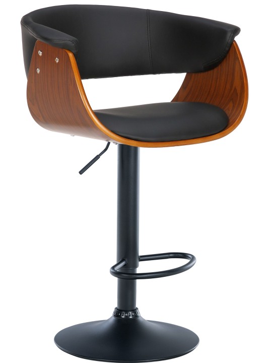 Barová stolička Vestal z umelej kože, orech/čierna
