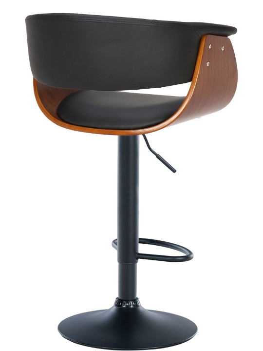 Barová stolička Vestal z umelej kože, orech/čierna