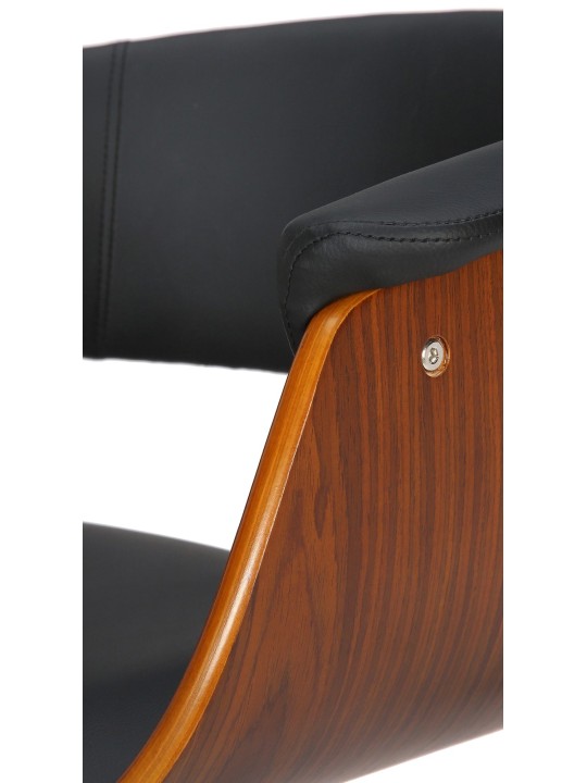 Barová stolička Vestal z umelej kože, orech/čierna