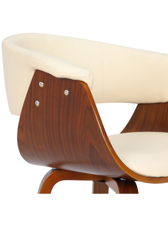 Sada 2 stoličiek Bruce z imitácie kože orech, krémová