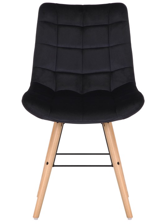 Stolička Leni velvet, čierna