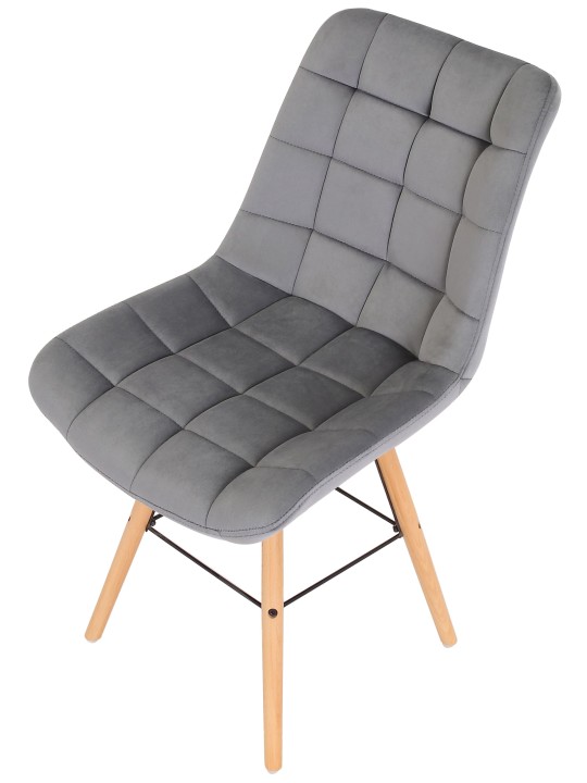 Sada 2 stoličiek Leni velvet, sivá