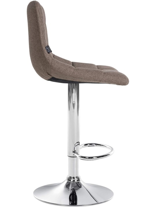 Barová stolička Jerry fabric chróm, šedohnedá