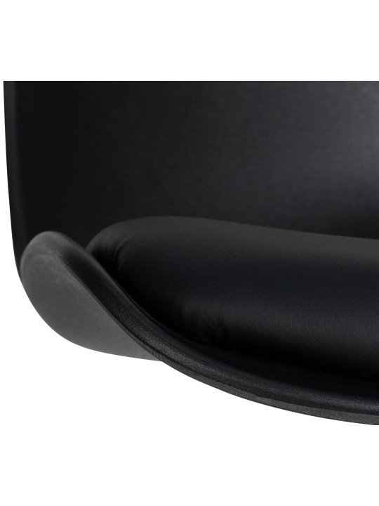 Barová stolička Almada z umelej kože, čierna