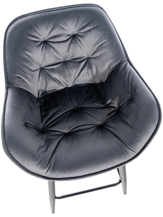 Barová stolička Gibson 76 velvet, tmavosivá
