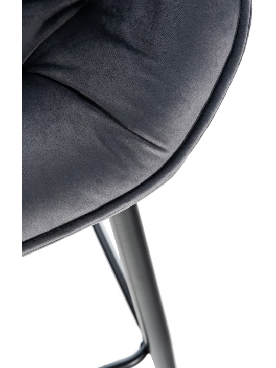 Barová stolička Gibson 76 velvet, tmavosivá