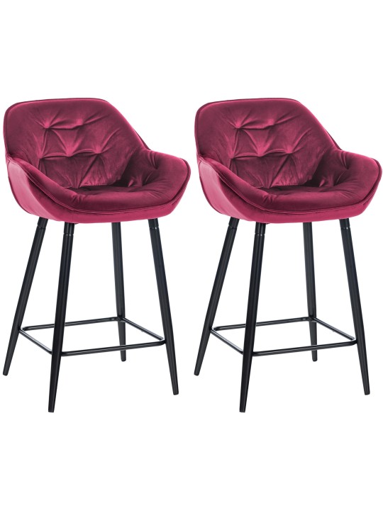 Sada 2 barových stoličiek Gibson 76 velvet, fialová