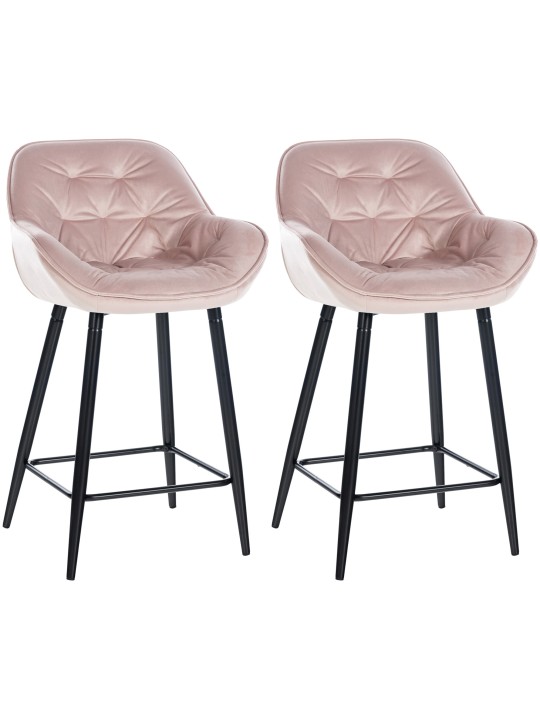 Sada 2 barových stoličiek Gibson 76 velvet, ružová