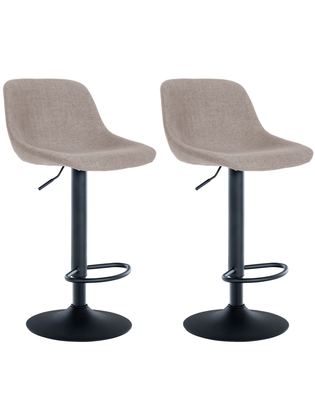 Súprava 2 barových stoličiek loft látka, šedohnedá