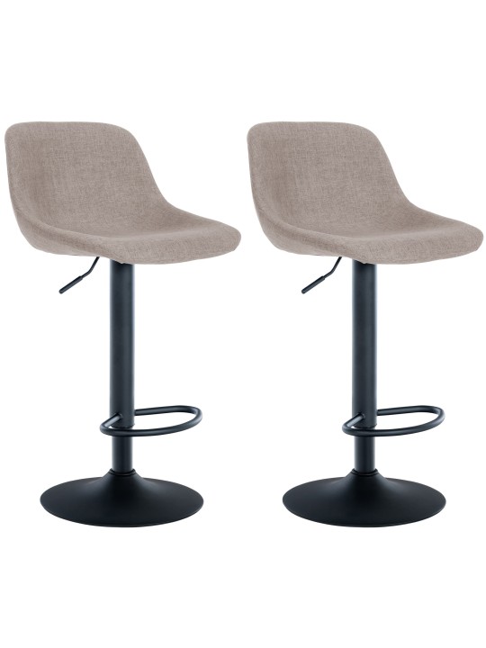 Súprava 2 barových stoličiek loft látka, šedohnedá