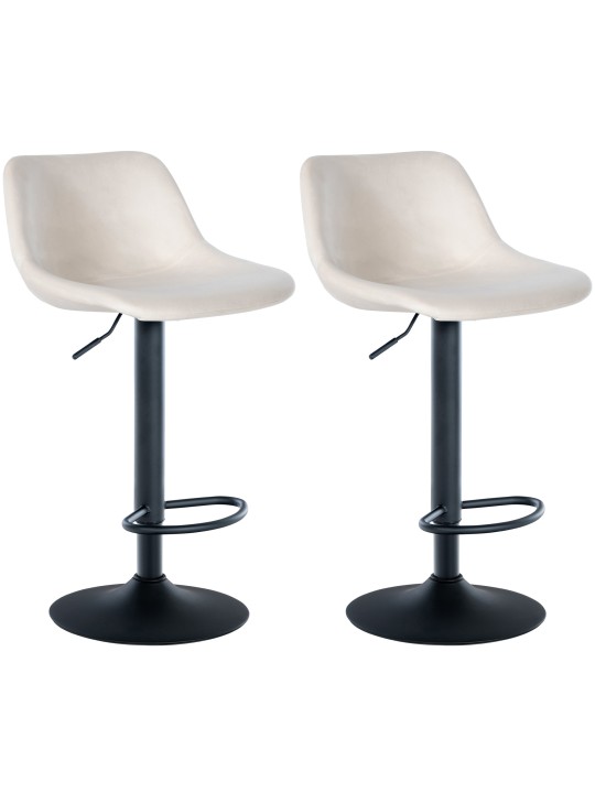 Sada 2 barových stoličiek loft velvet, krémová