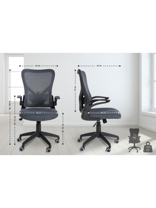 Kancelárske kreslo Hudson, sivá