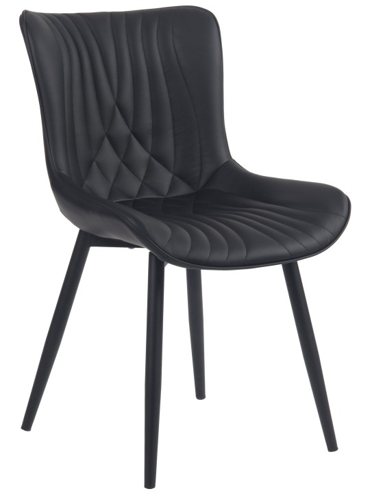 Stolička Brady imitácia kože, čierna