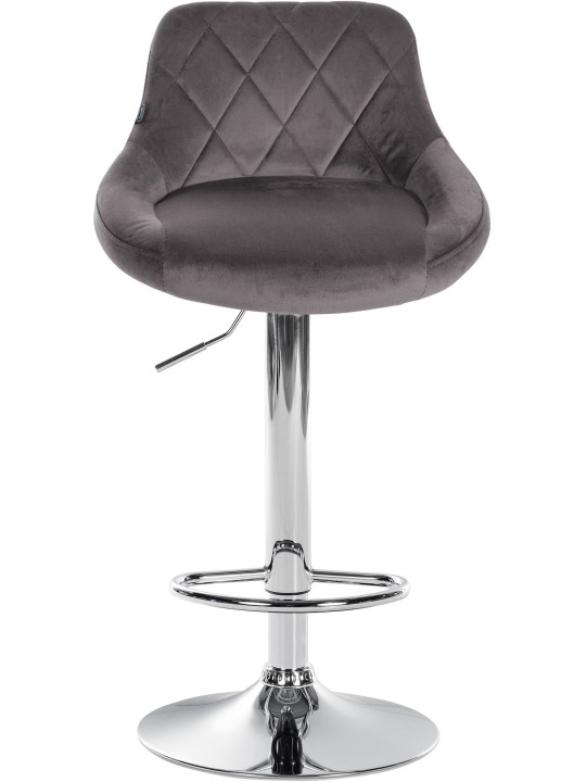 Barová stolička Lazio zamatový chróm, sivá