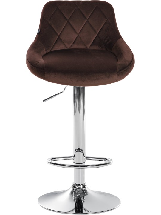 Barová stolička Lazio zamatový chróm, hnedá