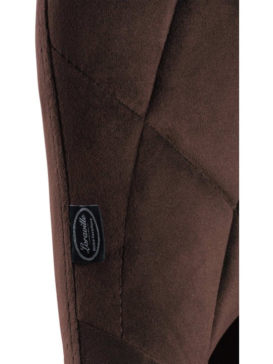 Barová stolička Lazio zamatový chróm, hnedá