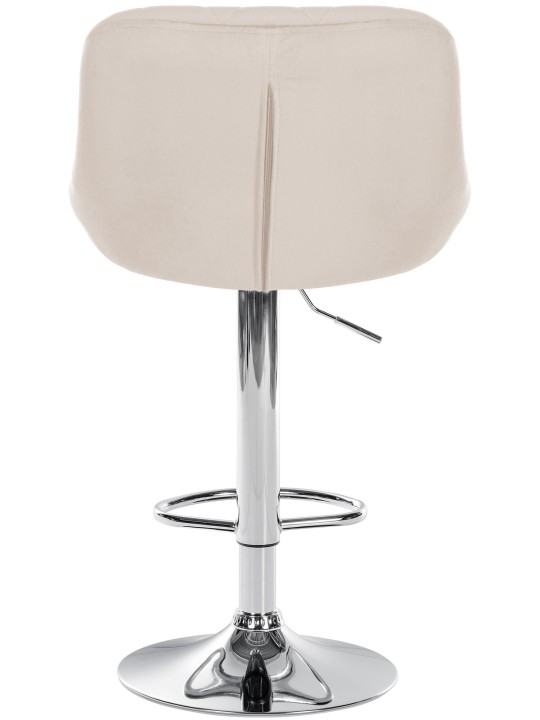 Barová stolička Lazio zamatový chróm, krémová