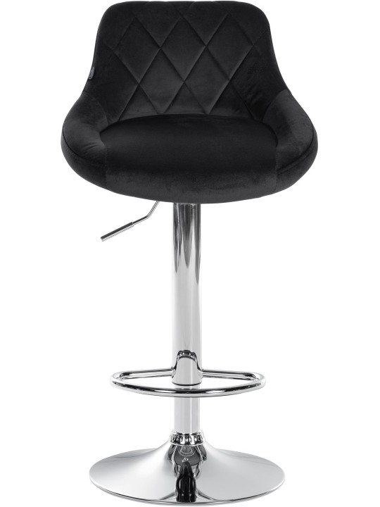 Barová stolička Lazio zamatový chróm, čierna
