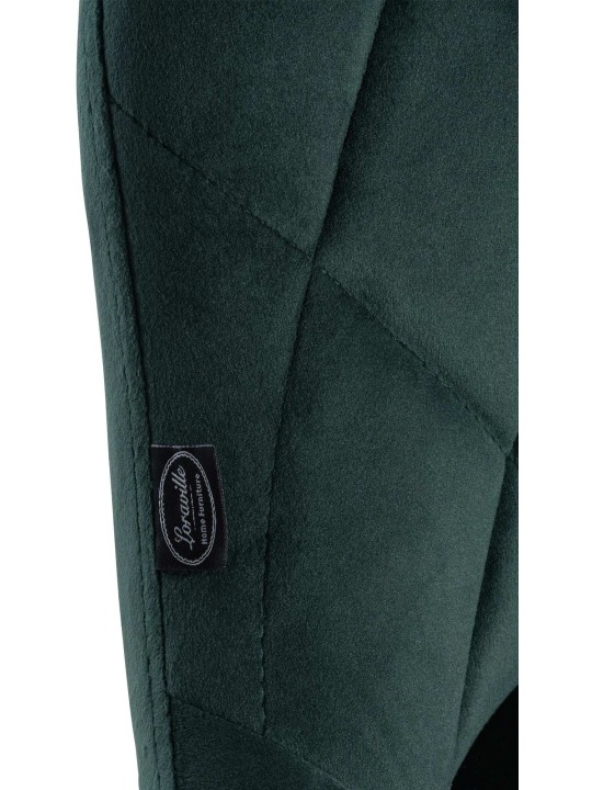 Barová stolička Lazio zamatový chróm, tmavozelená