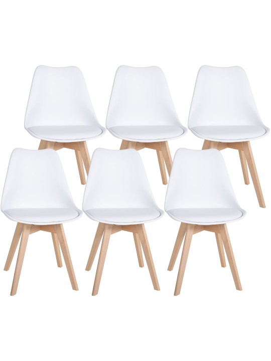 Sada 6 ks jedálenských stoličiek Ramsey, biela