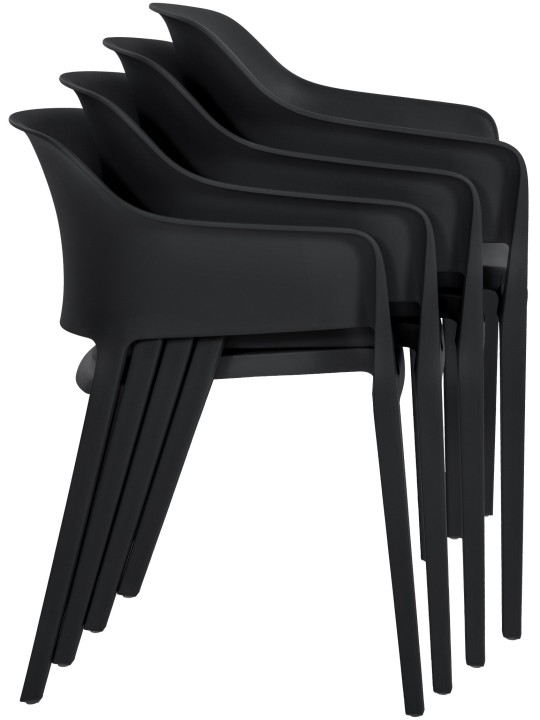 Sada 2 stohovacích stoličiek Puebla, čierna