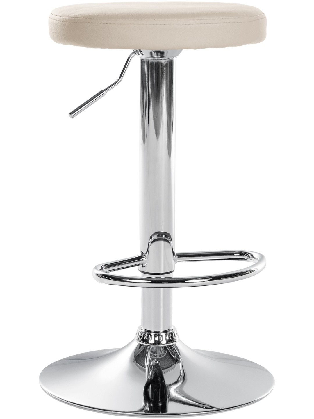 Barová stolička Ponte umelá koža chróm, krémová