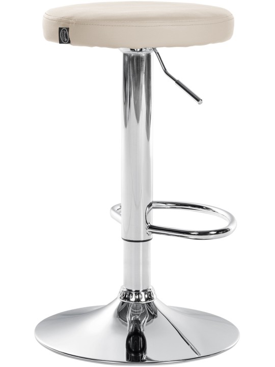 Barová stolička Ponte umelá koža chróm, krémová