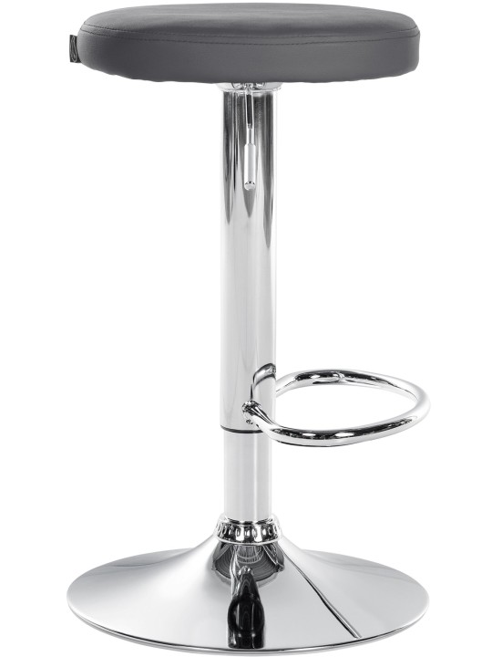 Barová stolička Ponte umelá koža chróm, sivá