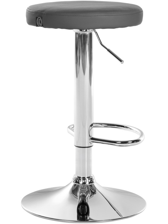 Barová stolička Ponte umelá koža chróm, sivá