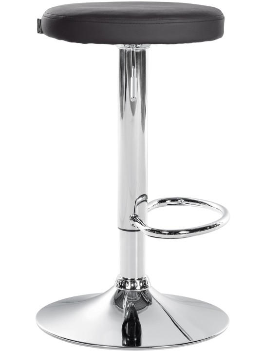 Barová stolička Ponte umelá koža chróm, čierna